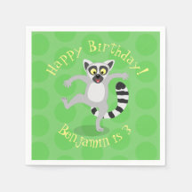 Cute ring svan lemur dans tecknad illustration