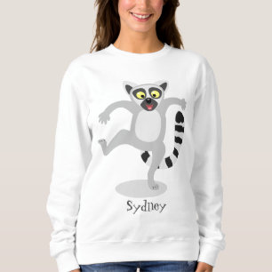 Cute ring svan lemur dans tecknad illustration t shirt