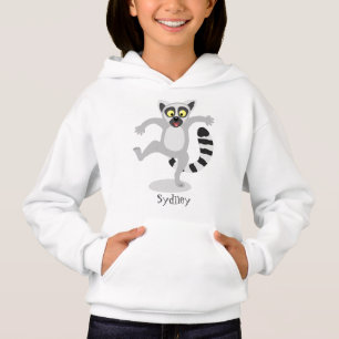 Cute ring svan lemur dans tecknad illustration t shirt