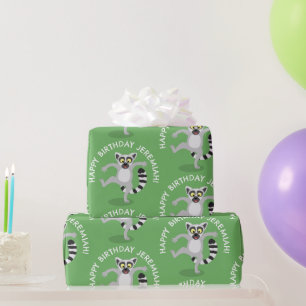 Cute ring svan lemur personlig tecknad födelsedag  presentpapper