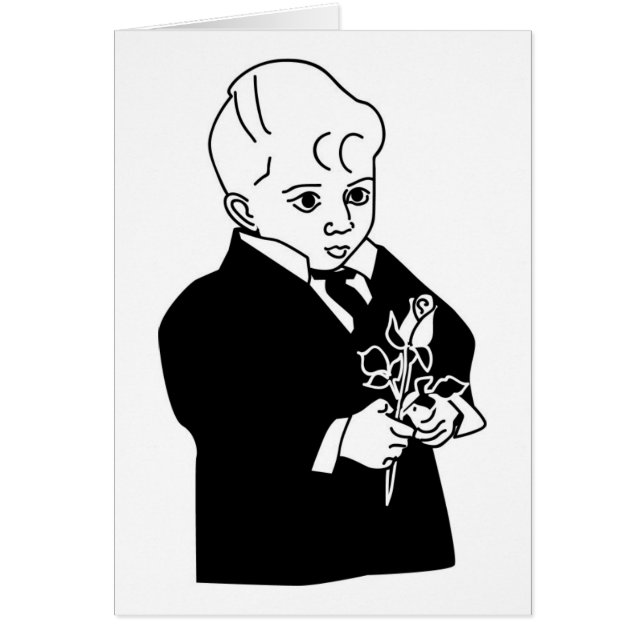 Cute Ringbearer BW Hälsningskort (Framsidan)