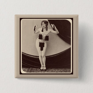Cute risqué 1920's Flapper Girl Button Knapp