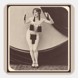 Cute risqué 1920's Flapper Girl Fyrkantigt Klistermärke