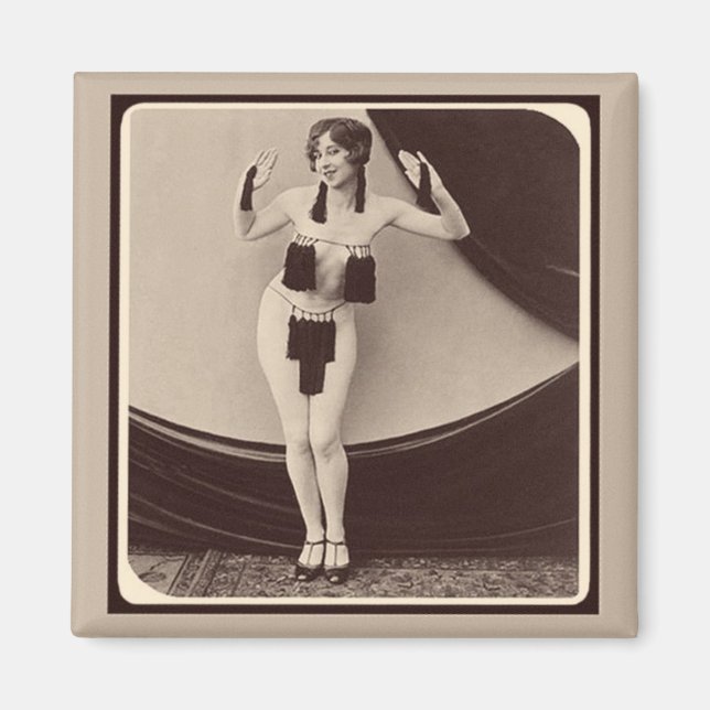 Cute risqué 1920's Flapper Girl Magnet (Framsidan)