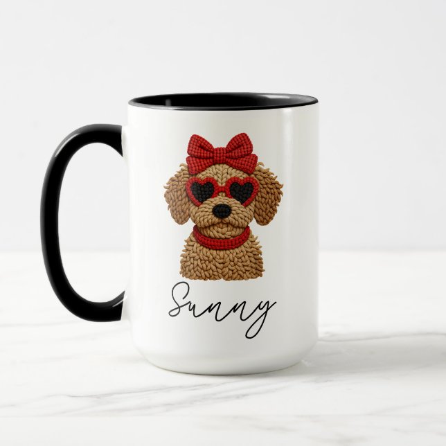Cute RN Crochet Dog Valentine’s Day  Mugg (Vänster)