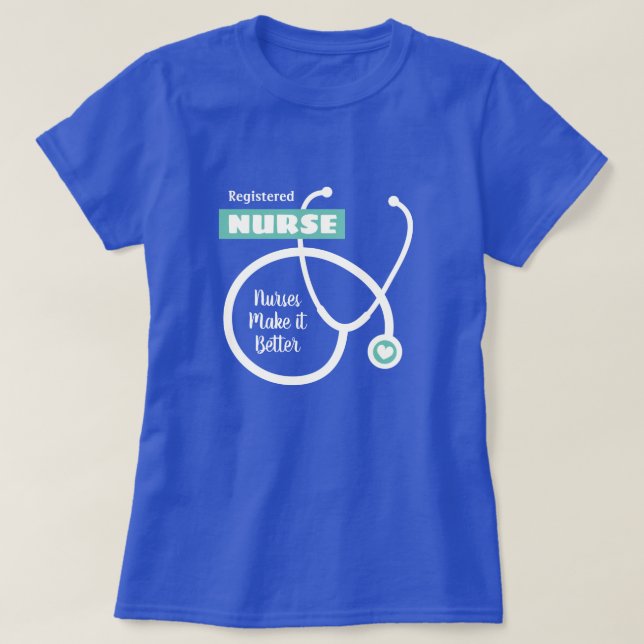 Cute RN sjuksköterska till skjorta med stetoskopde T Shirt (Design framsida)