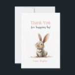 Cute Ro Bunny Birthday Tack du Cards<br><div class="desc">Den här barn tackkortet med lite bunny på framsidan är perfekt för din flicka födelsedagsfest!</div>