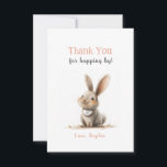 Cute Ro Bunny Birthday Tack du Cards Kort<br><div class="desc">Den här barn tackkortet med lite bunny på framsidan är perfekt för din flicka födelsedagsfest!</div>