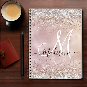 Cute ro guld faux silver glitter anteckningsbok