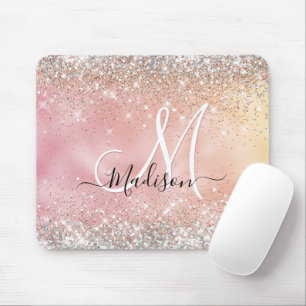 Cute ro guld faux silver glitter musmatta