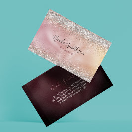 Cute ro guld faux silver glitter visitkort