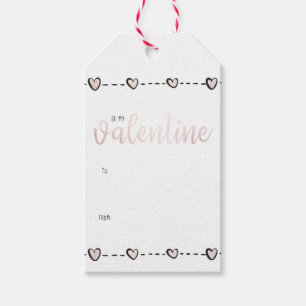 Cute Ro Guld Heart Valentindagen Presentetikett