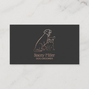 Cute Ro Guld Simple Hundar Groomers Visitkort