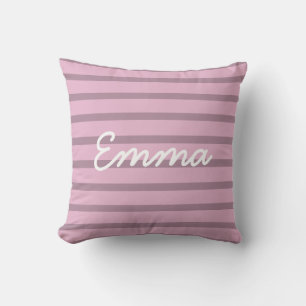 Cute Ro Rosa och Mauve Stripe Baby Kudde