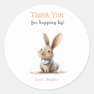Cute Ro Tack Bunny Birthday Runt Klistermärke