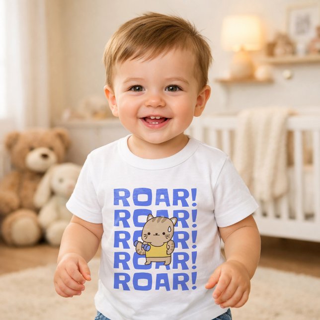 Cute Roaring Gym Cat T Shirt (Skapare uppladdad)