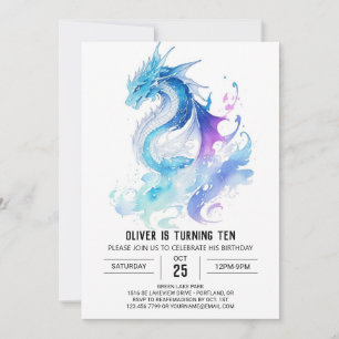 Cute Roaring Roligt Dragon Äventyr Birthday Inbjudningar