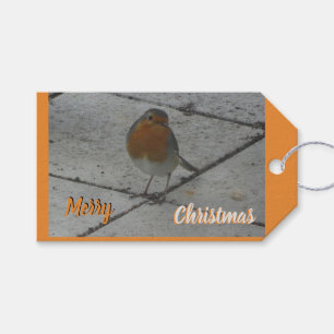 Cute Robin Cust. Märkrn Textutfall Presentetikett