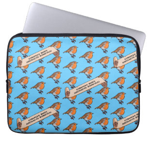 Cute Robin European Robin Erithacus Rubecula Retro Laptop Fodral