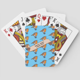 Cute Robin Rockin' Robin Poker Klubb Retro Mönster Casinokort