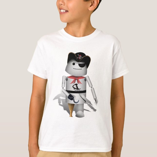 Cute Robo-x9 Pirat T Shirt (Framsida)