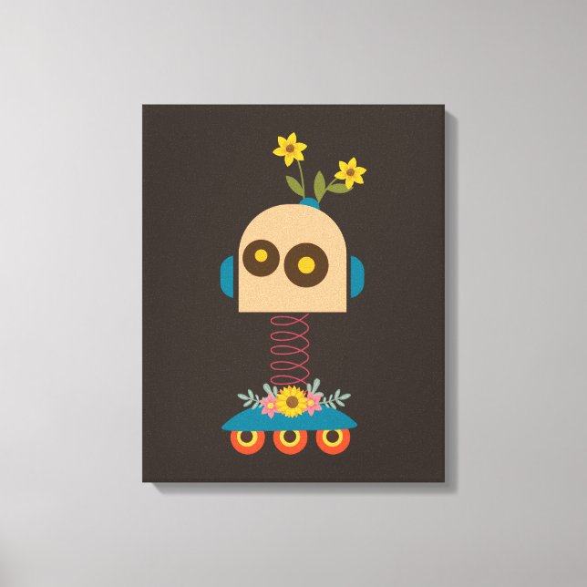 Cute robot - barndesign canvastryck (Framsida)