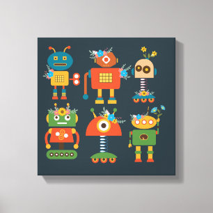 Cute robot - barndesign canvastryck