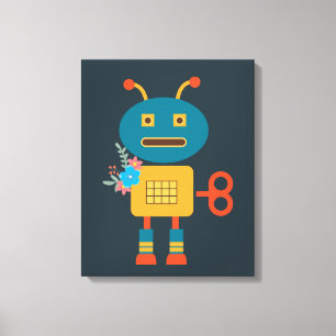 Cute robot - barndesign canvastryck