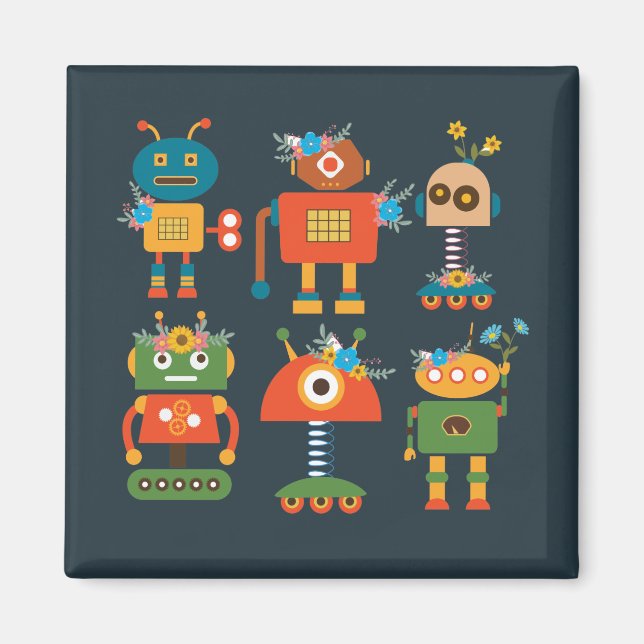 Cute robot - barndesign magnet (Framsidan)