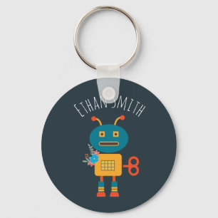 Cute robot - barndesign nyckelring