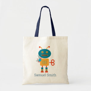 Cute robot - barndesign tygkasse