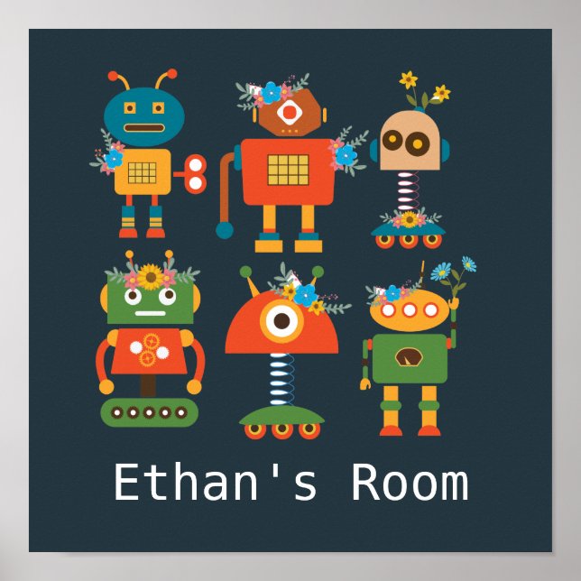 Cute robot Barns rumsdesign Poster (Framsidan)