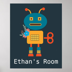 Cute robot Barns rumsdesign Poster