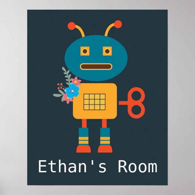 Cute robot Barns rumsdesign Poster (Framsidan)