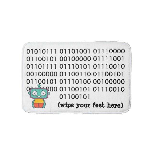 Cute Robot Bath Mat Badrumsmatta (Framsidan)