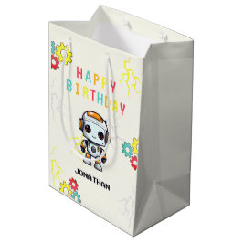 Cute Robot Boy Birthday Gift Bag