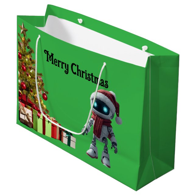 cute robot Christmas holiday tech Gift Bag (Framsidan Vinklad)