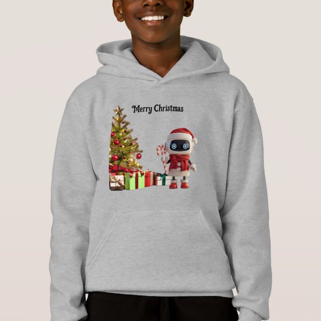 cute robot Christmas holiday tech T Shirt (Framsida)