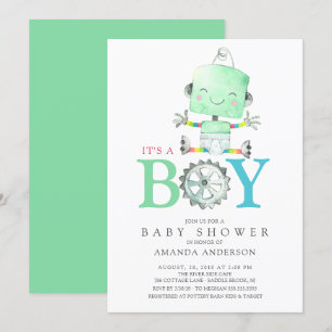 Cute Robot.. Det är en pojkvän-babystölder Inbjudningar