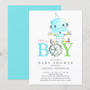 Cute Robot.. Det är en pojkvän-babystölder Inbjudningar