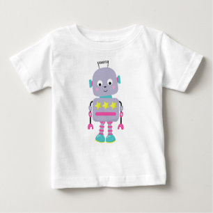 Cute Robot, Fånig Robot, Funny Robot, Lila Robot T Shirt