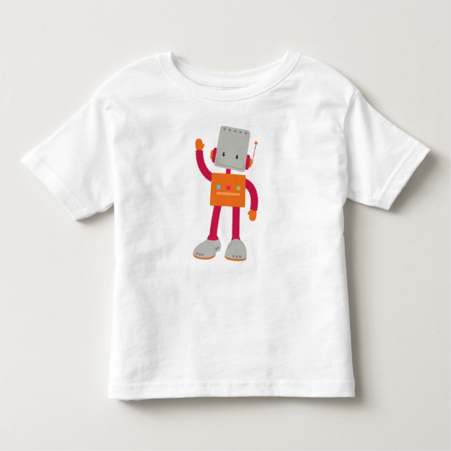 Cute Robot, Fånig Robot, Funny Robot, Robotics T Shirt (Framsida)