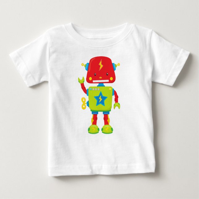 Cute Robot, Funny Robot, Colorful Robot, Robotics T Shirt (Framsida)