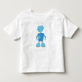 Cute Robot, Funny Robot, Fånig Robot, Blue Robot T Shirt