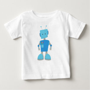 Cute Robot, Funny Robot, Fånig Robot, Blue Robot T Shirt