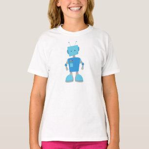 Cute Robot, Funny Robot, Fånig Robot, Blue Robot T Shirt