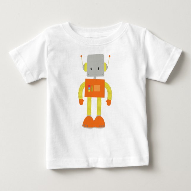 Cute Robot, Funny Robot, Fånig Robot, Robotics T Shirt (Framsida)
