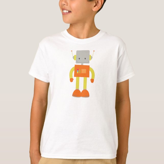 Cute Robot, Funny Robot, Fånig Robot, Robotics T Shirt (Framsida)