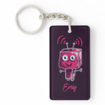 Cute Robot Grunge Rosa Namn