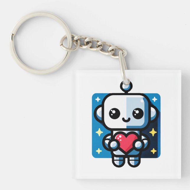 Cute Robot Holding Heart - Adsible Kärlek & Tech (Framsidan)
